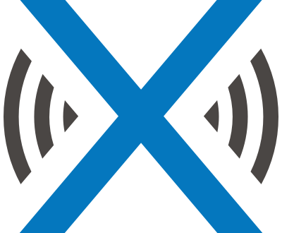 X Icon with waves